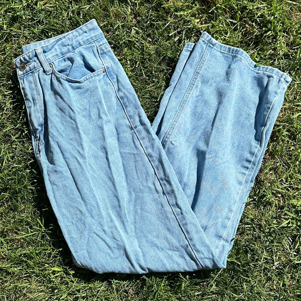 blue denim baggy jeans